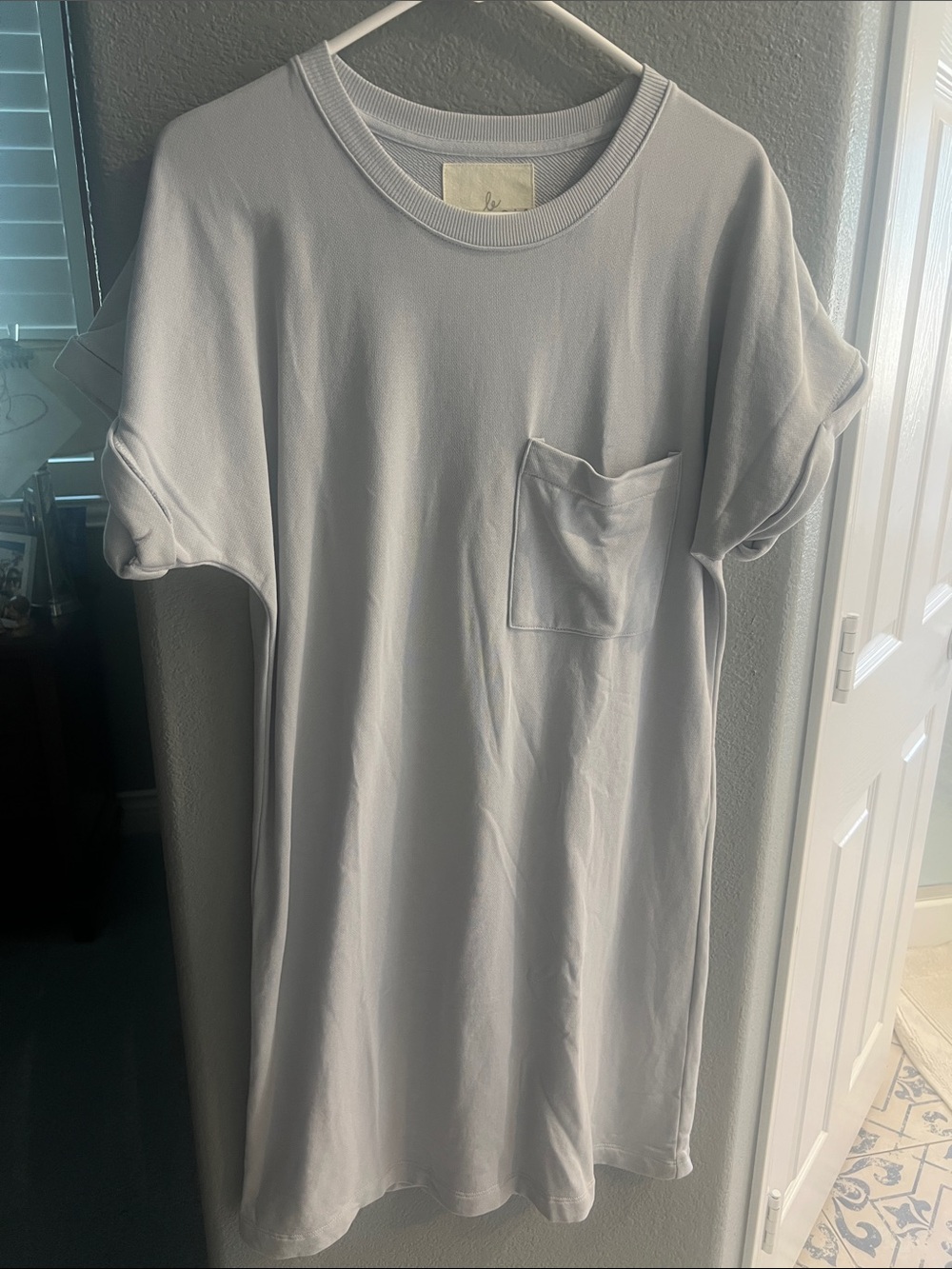 Le Marais Casual Pocket Midi Dress in Light Blue